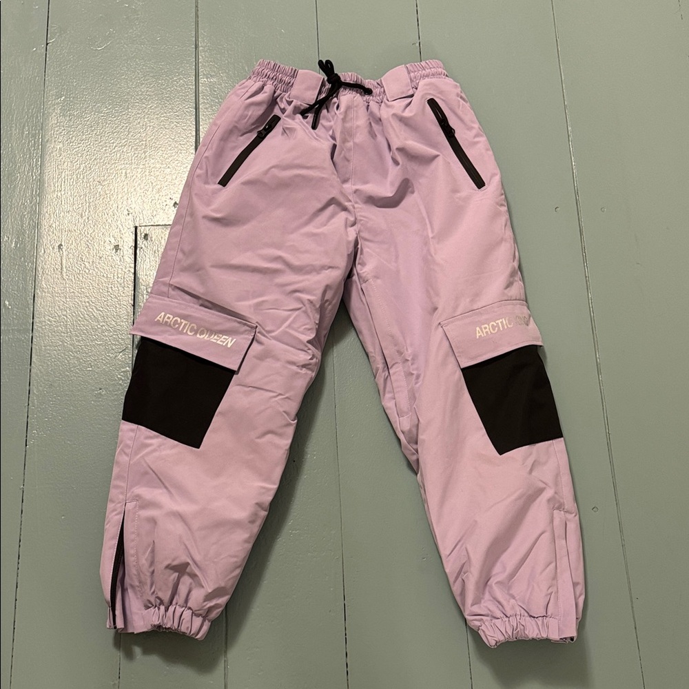 Kids Lavender and Black Pants snowboard pants size 8